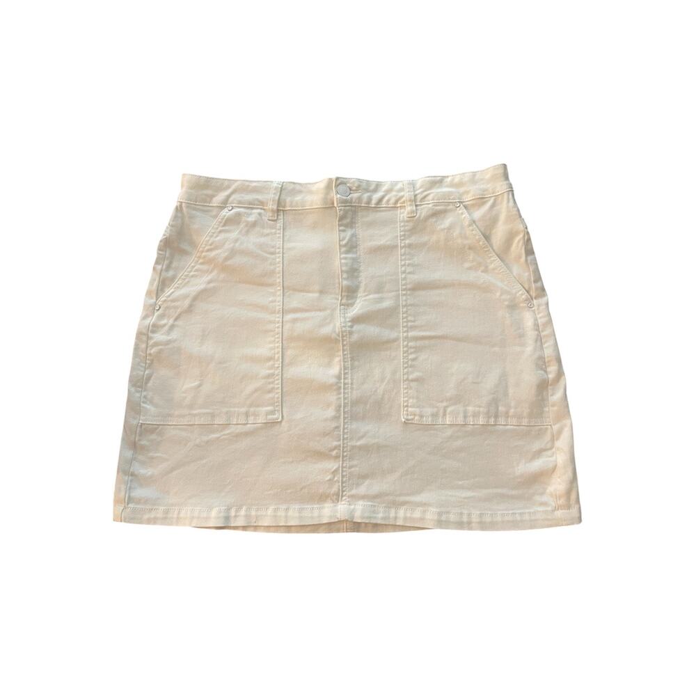 A Loves A White Utility Mini Skirt Size 32 - Cotton Stretch Denim
